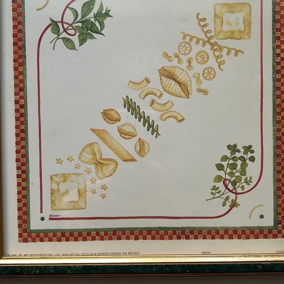 ✨ 1996 ART RESOURCES INT LTD -Set of 3 Framed Prints TOMATOES - HERBS - PASTA. - Picture 8 of 16